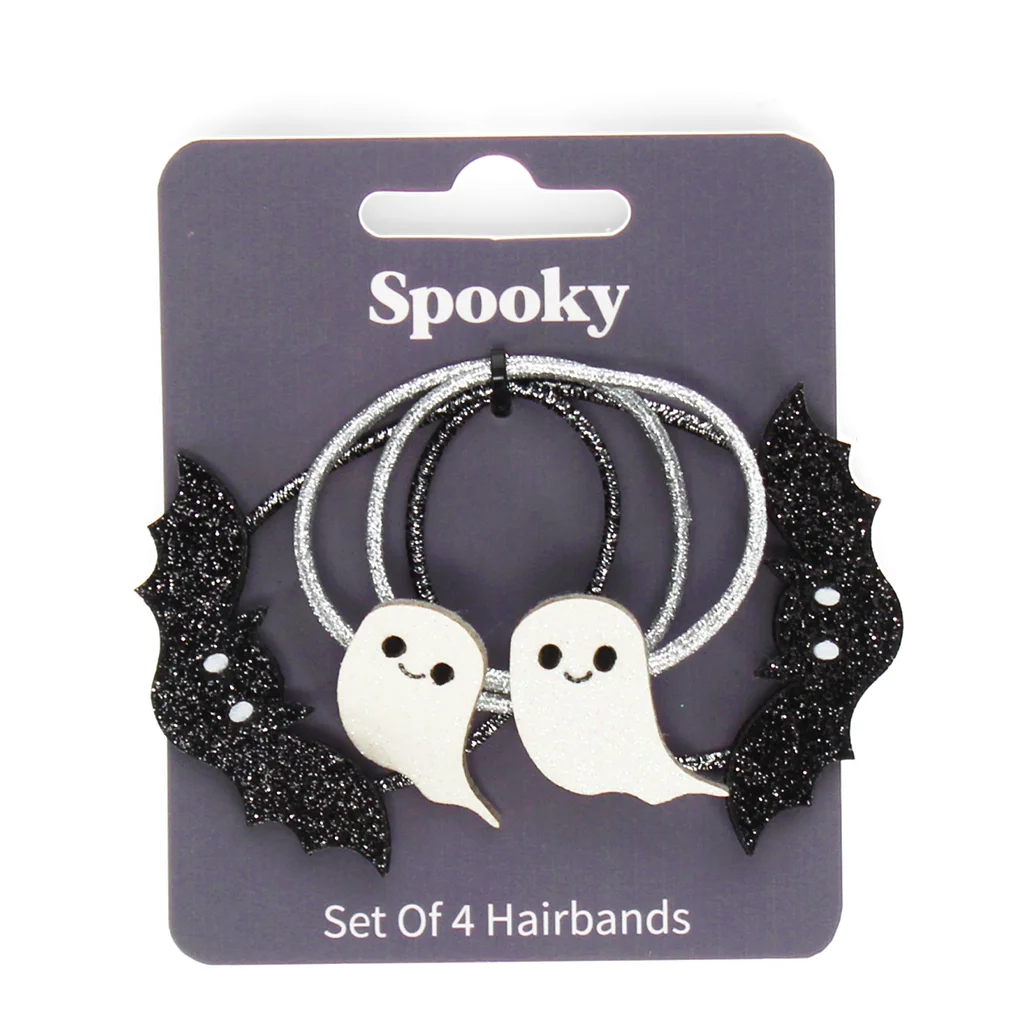 glitter hair bands (set of 4) - spooky