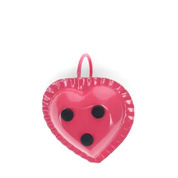 enamel heart-shaped candle holder - vibrant pink enamel heart-shaped candle holder - vibrant pink