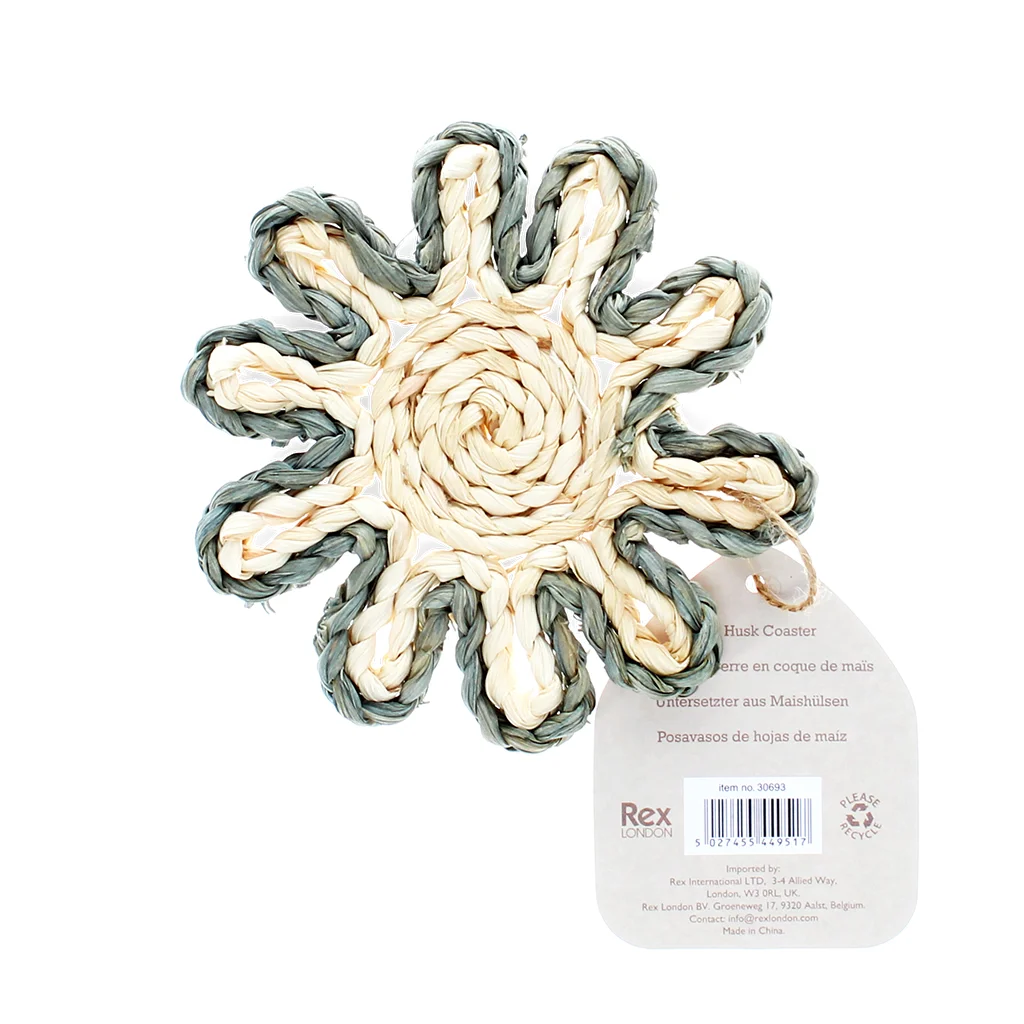 corn husk coaster - grey