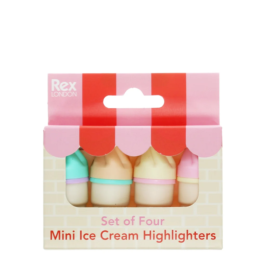 mini highlighters (set of 4) - ice cream