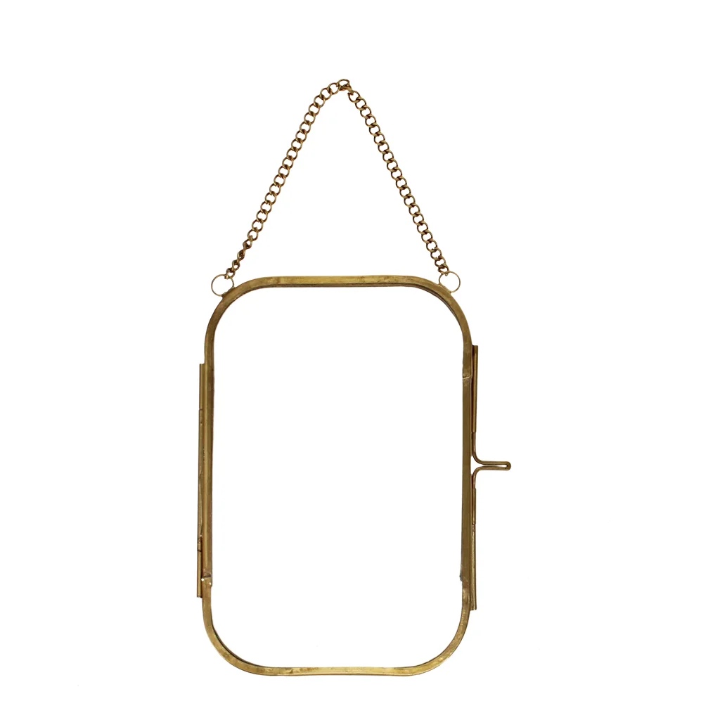 rounded hanging brass frame 10x15cm