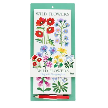 magnetic shopping list - wild flowers magnetic shopping list - wild flowers