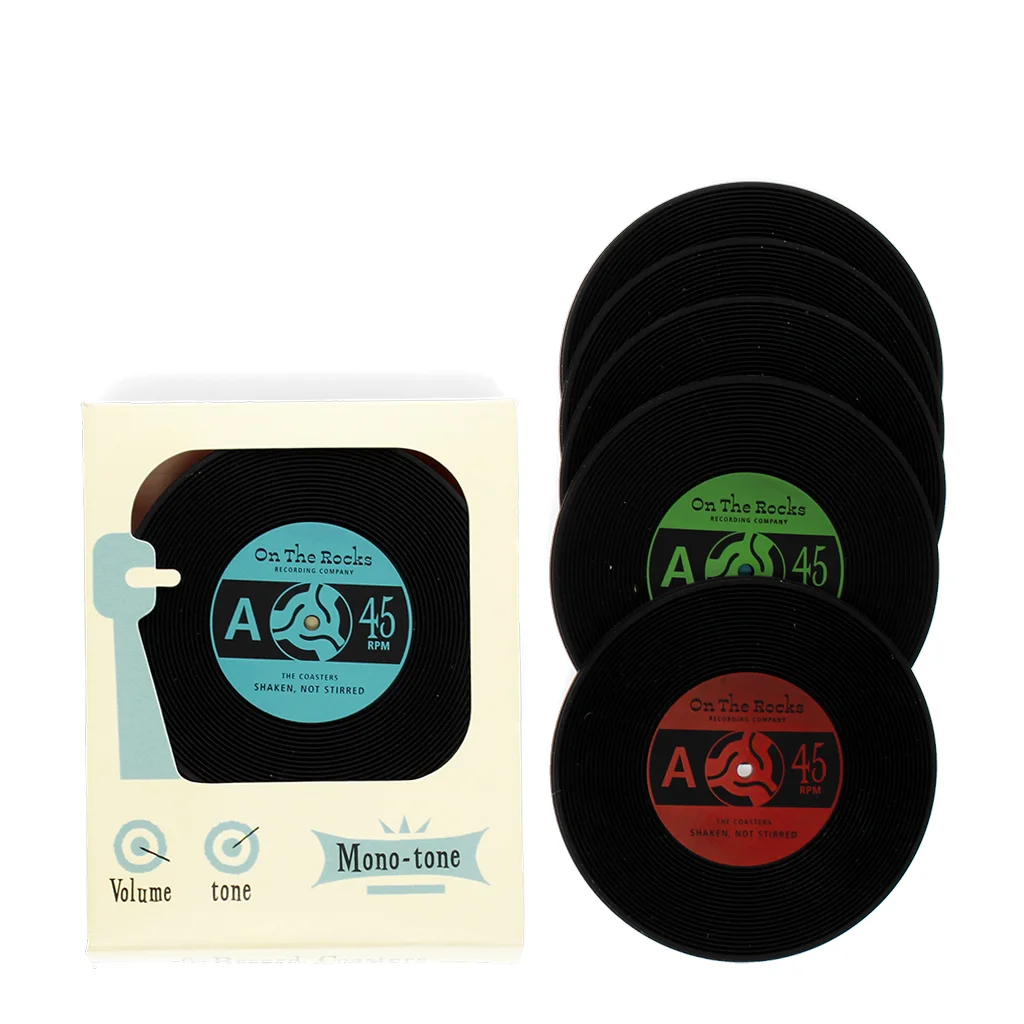 silicone coasters (set of 6) - vinyl record