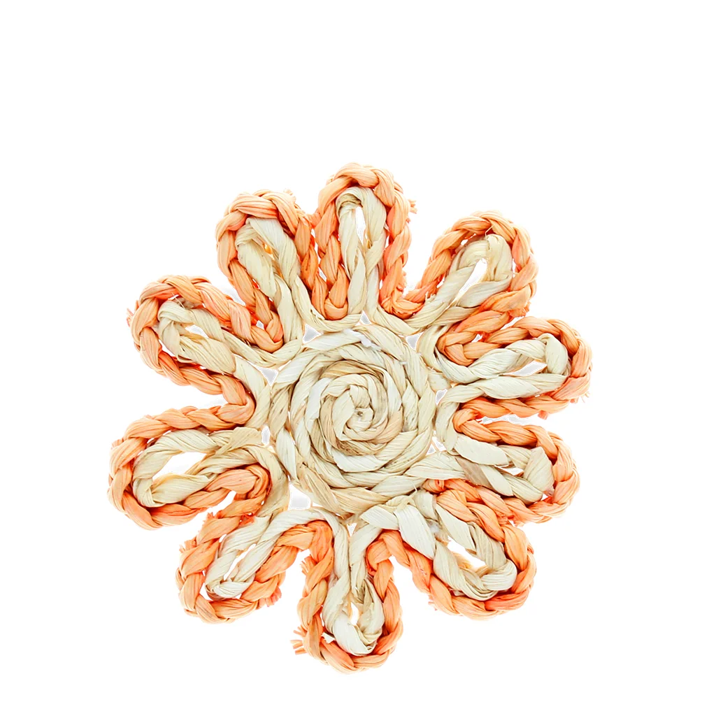 corn husk coaster - orange