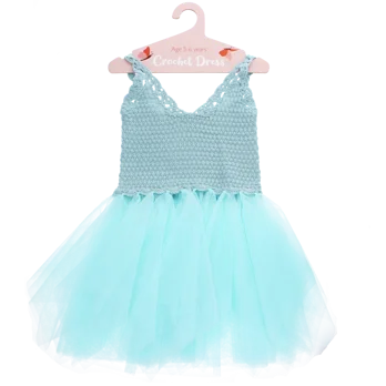 crochet dress (5-6 years) - aqua blue crochet dress (5-6 years) - aqua blue