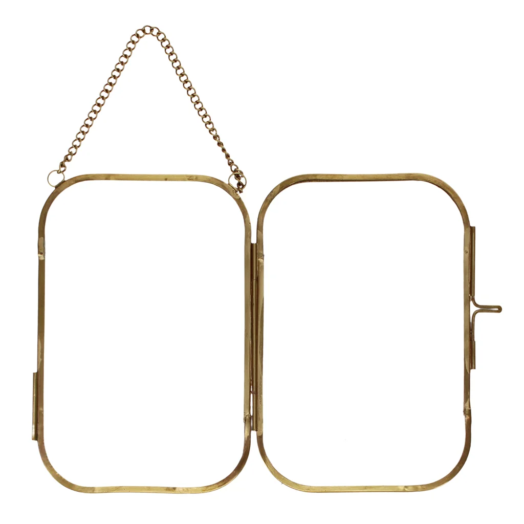 rounded hanging brass frame 10x15cm