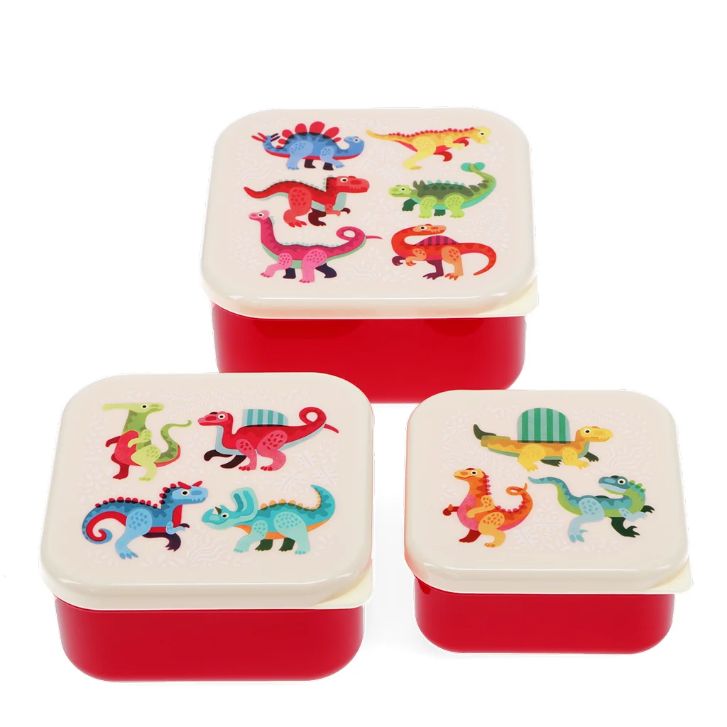 boîtes à goûter (lot de 3) - bébé dinos