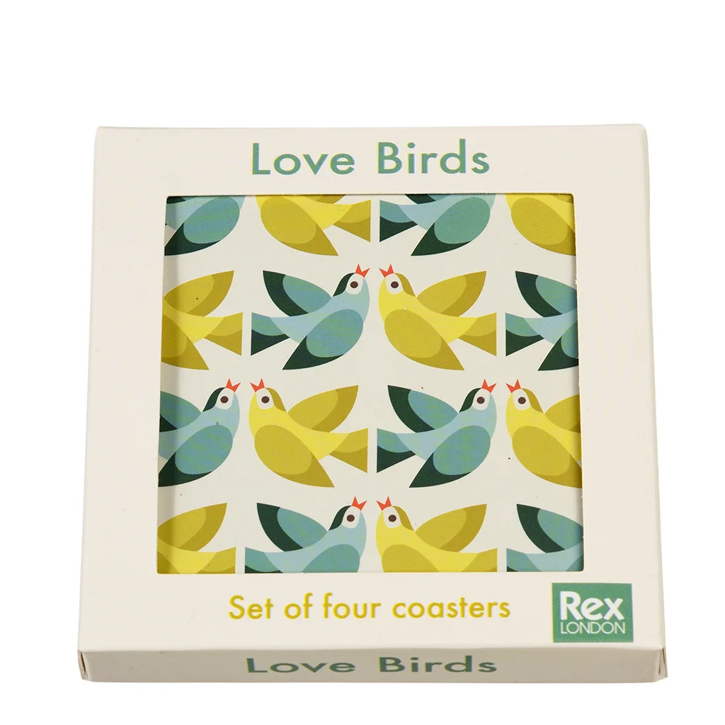 sous-verres love birds (ensemble de 4)