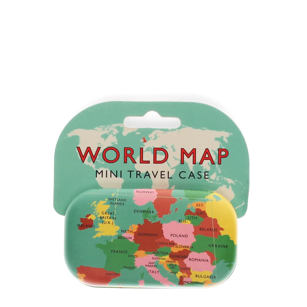 mini caja de viaje world map