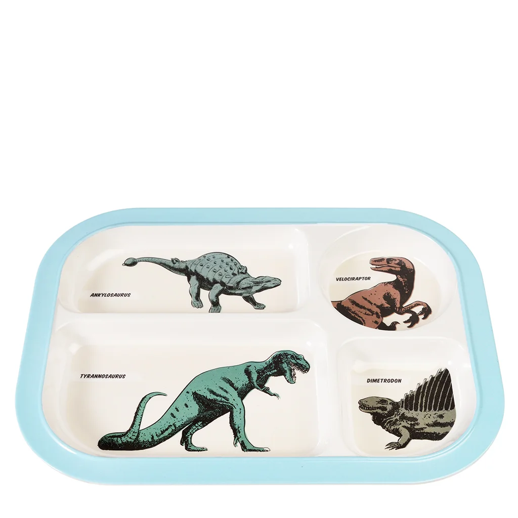 melamine food tray - prehistoric land