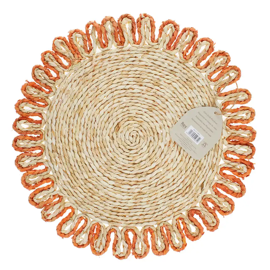 corn husk placemat - orange