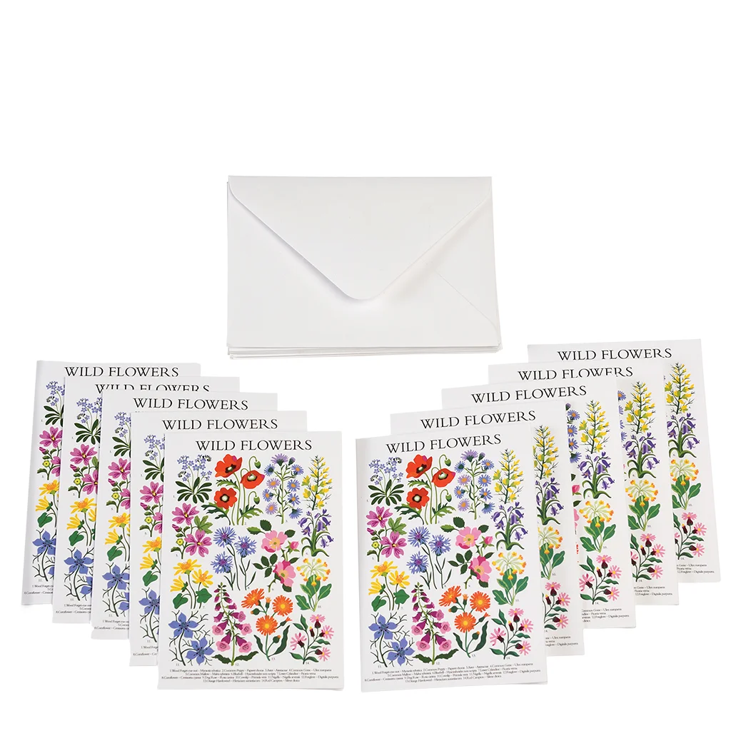 cartes de voeux fleurs sauvages (lot de 10)