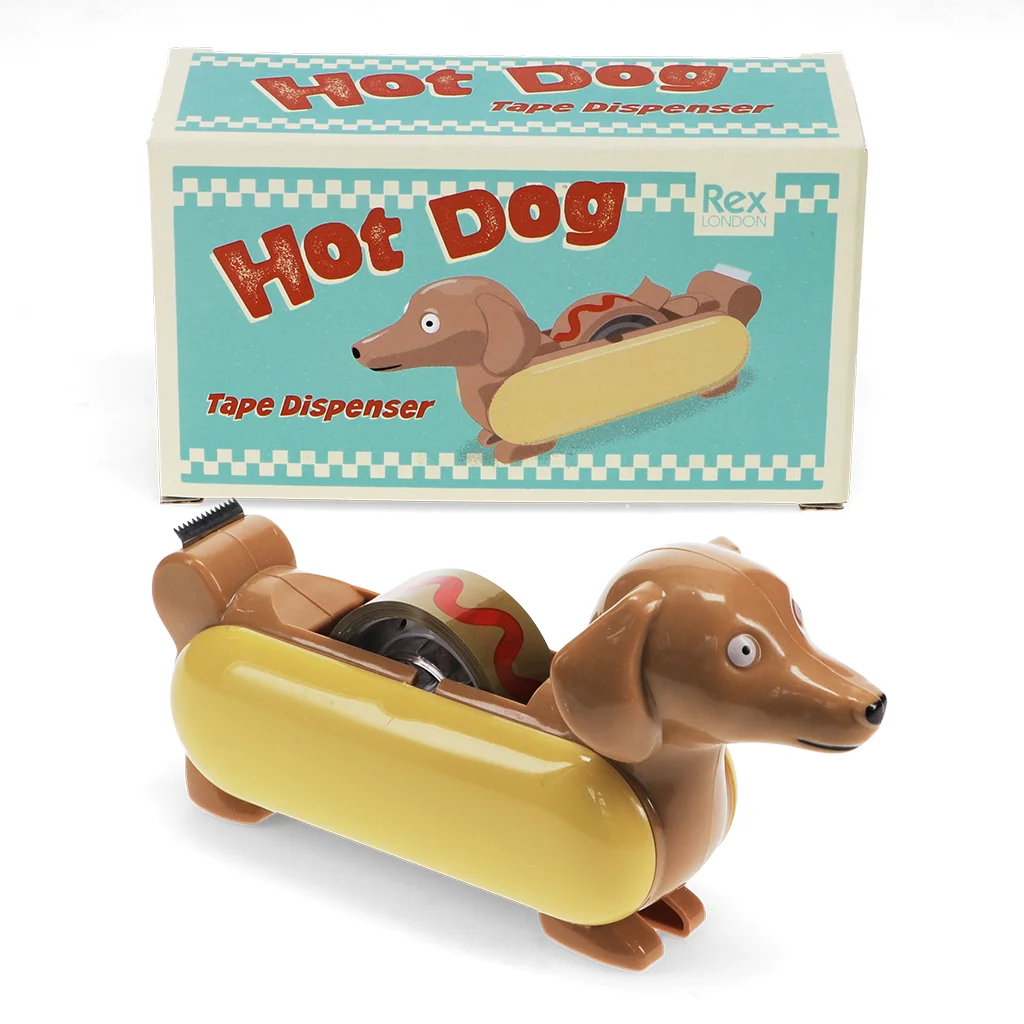 tape dispenser with roll of tape - hot dog