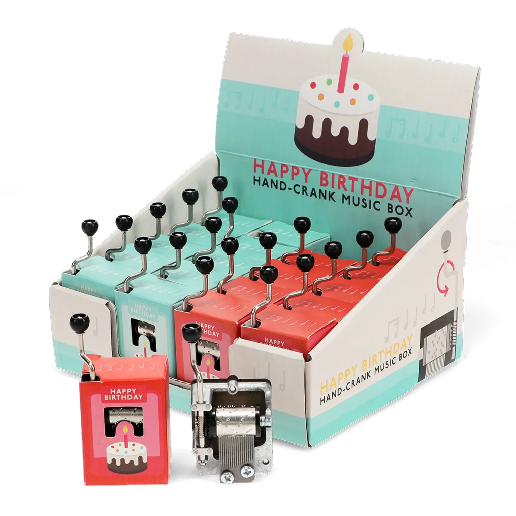 hand-crank music box (assorted) - happy birthday