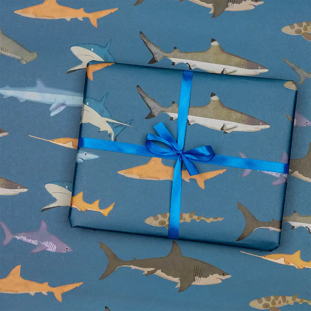 feuilles de papier cadeau - sharks