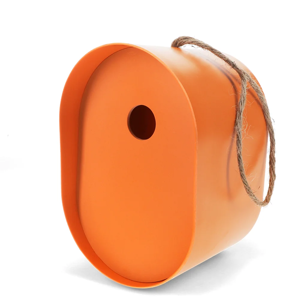 nichoir ovale en fibre de bambou - orange