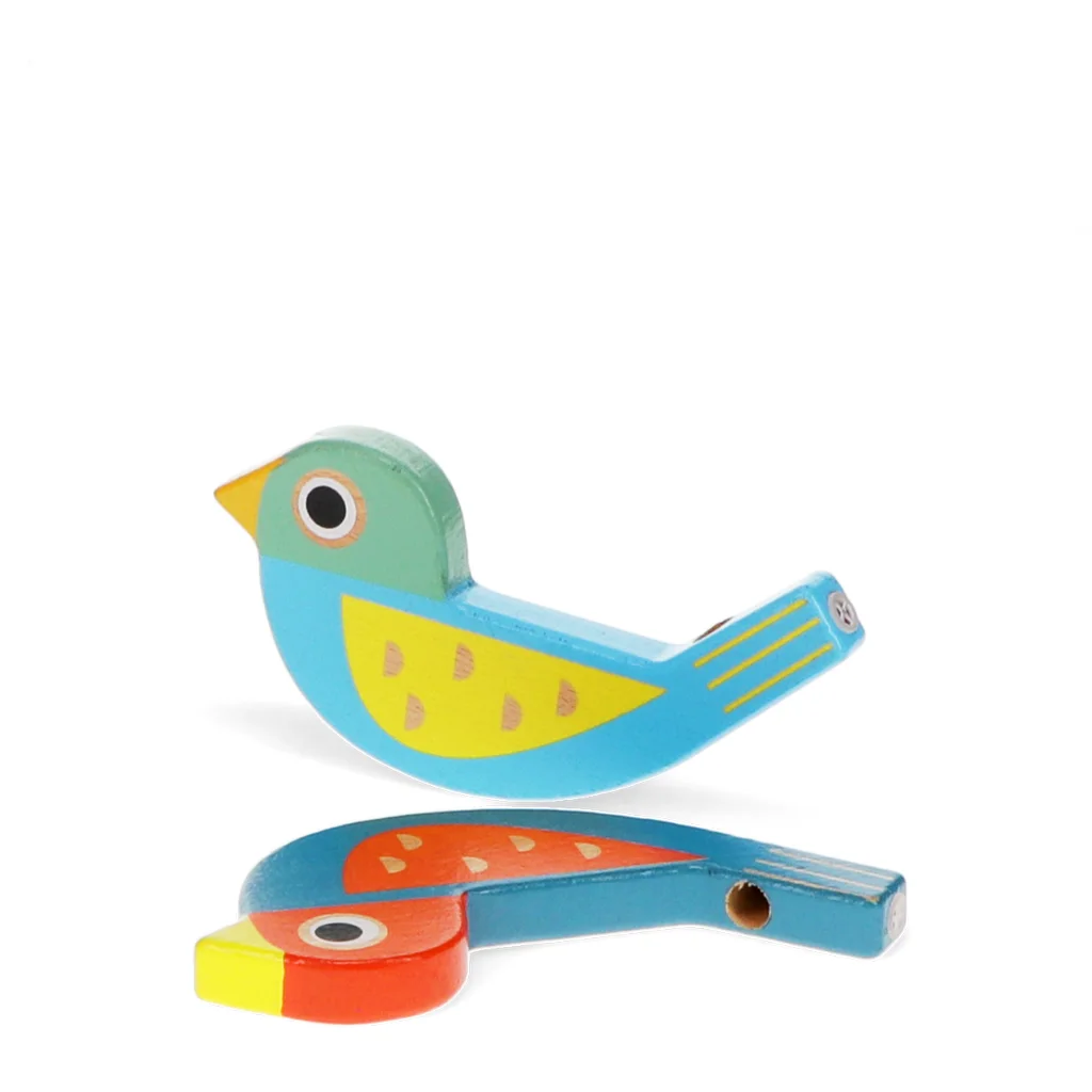 sifflet à oiseaux en bois - assortiment