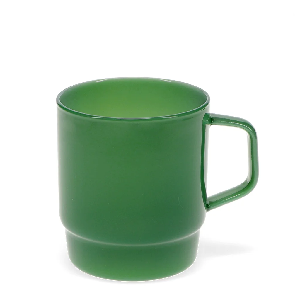 tasse à café empilable en verre 280ml - vert jade