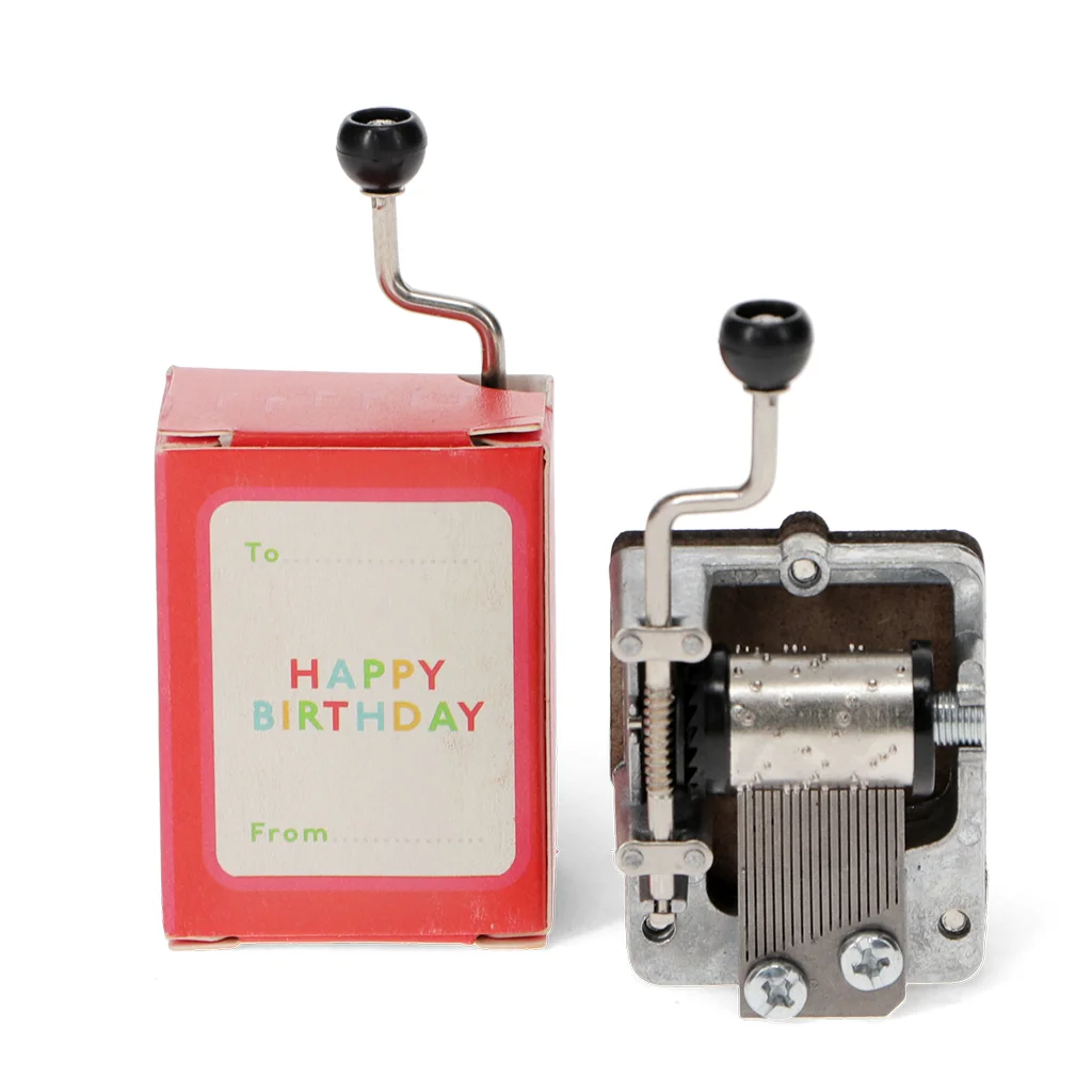 hand-crank music box (assorted) - happy birthday