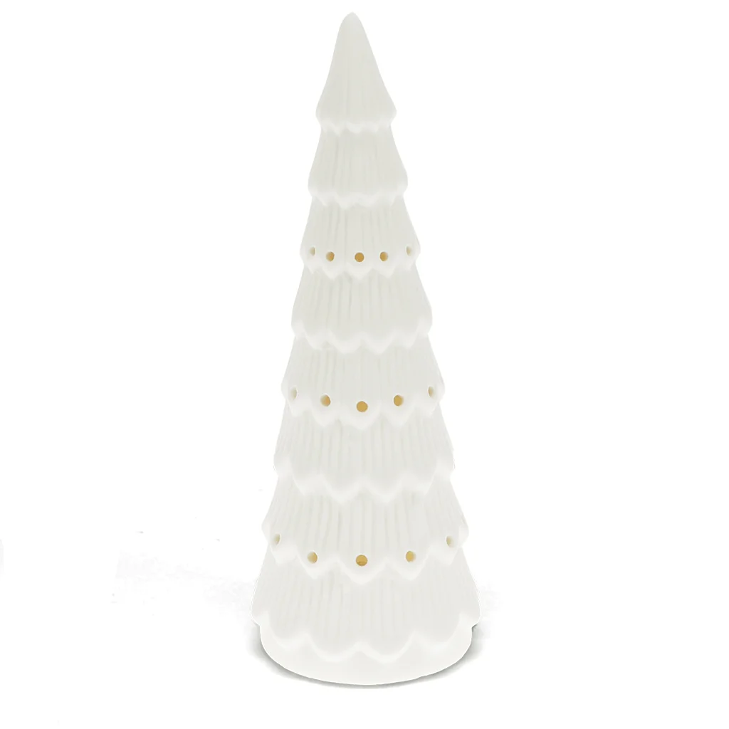 matt ceramic led decoration - large christmas tree