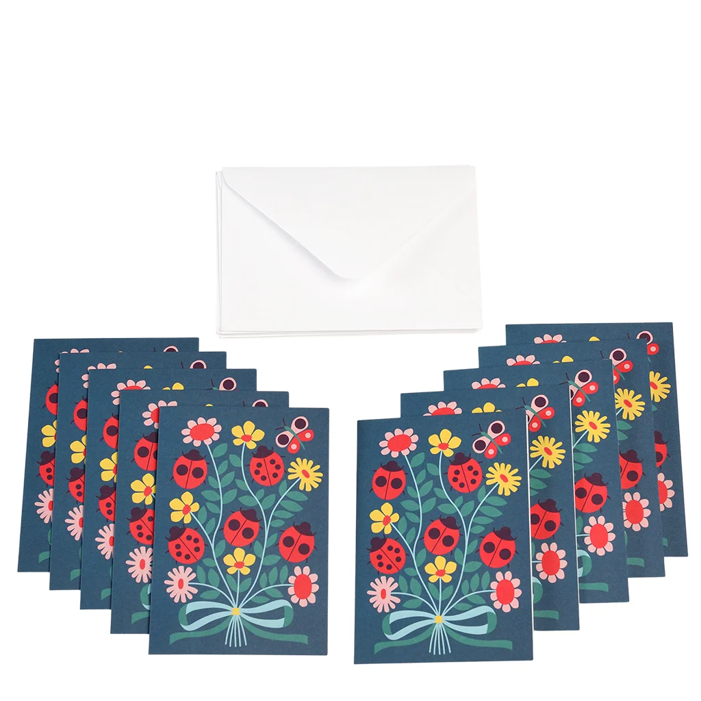 greetings cards (pack of 10) - ladybird