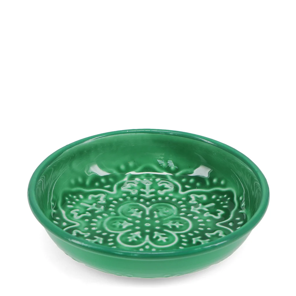 enamel trinket dish - dark green