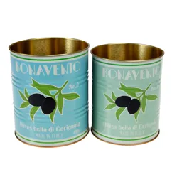 medium retro style storage tins (set of 2) - bonavento