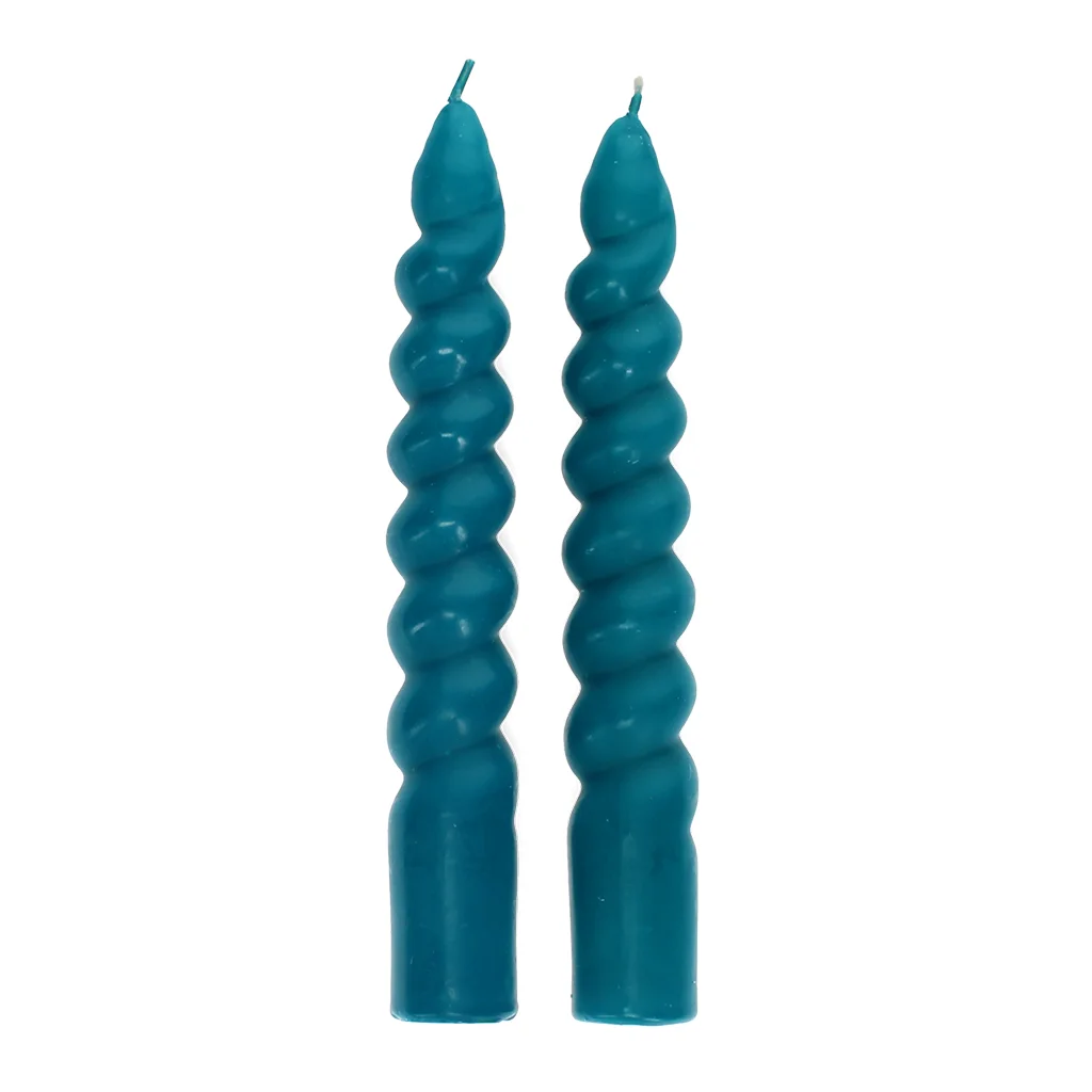 twisted candles (pack of 2) - dark blue