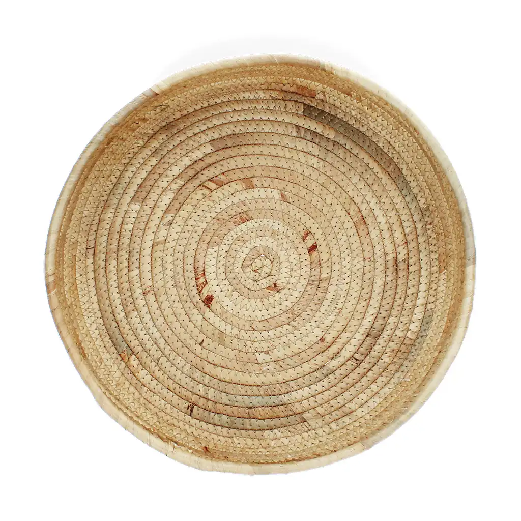 round water hyacinth trays (set of 2)