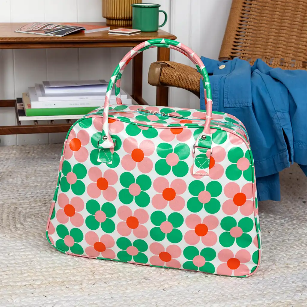 sac week-end - marguerite rose et verte