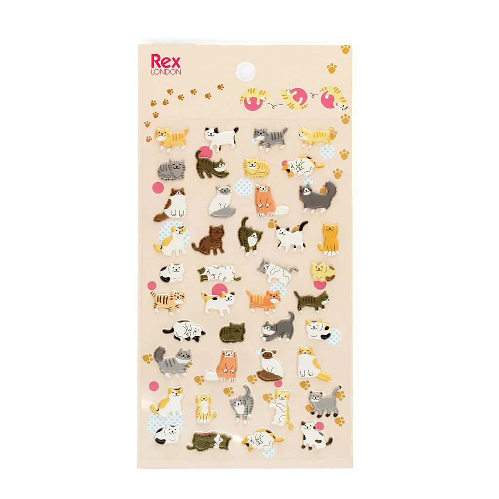 3d puffy stickers - cats