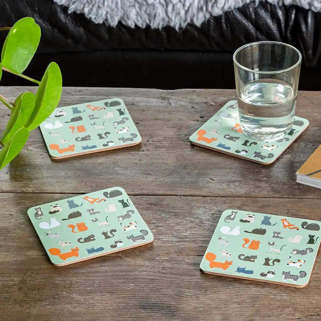 sous-verres nine lives (ensemble de 4)