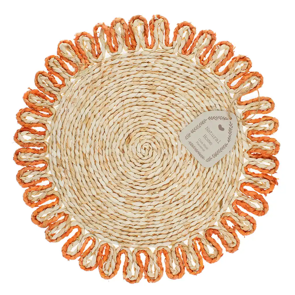 corn husk placemat - orange