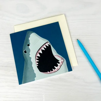 greetings card - shark greetings card - shark