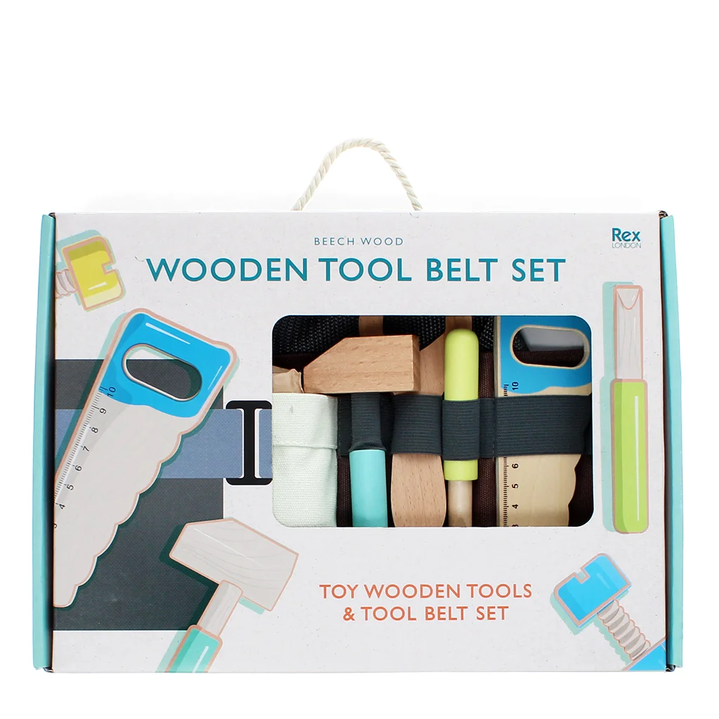 wooden tools and tool belt playset