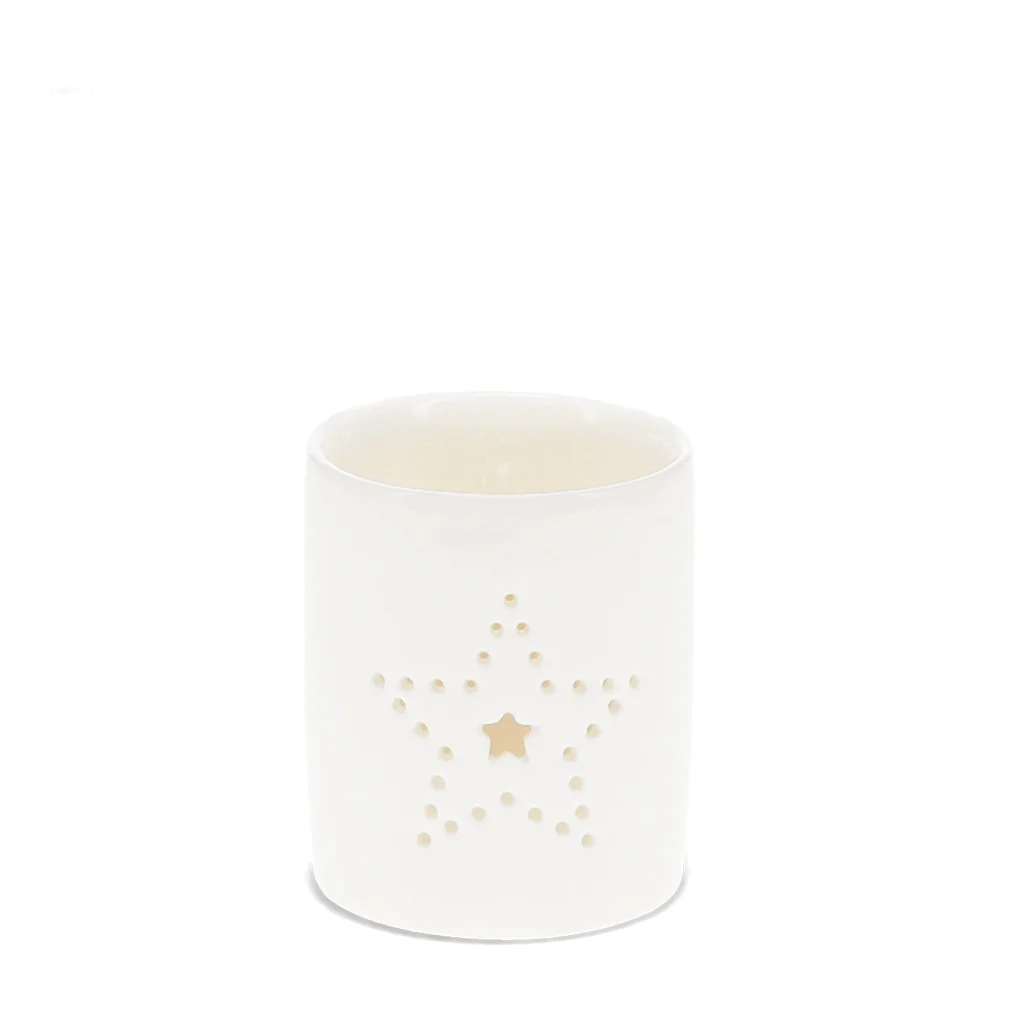 glossy ceramic tealight holder - star