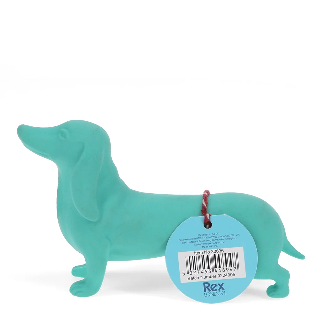 giant sausage dog eraser - turquoise