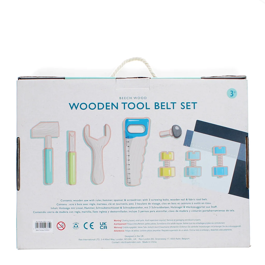 wooden tools and tool belt playset