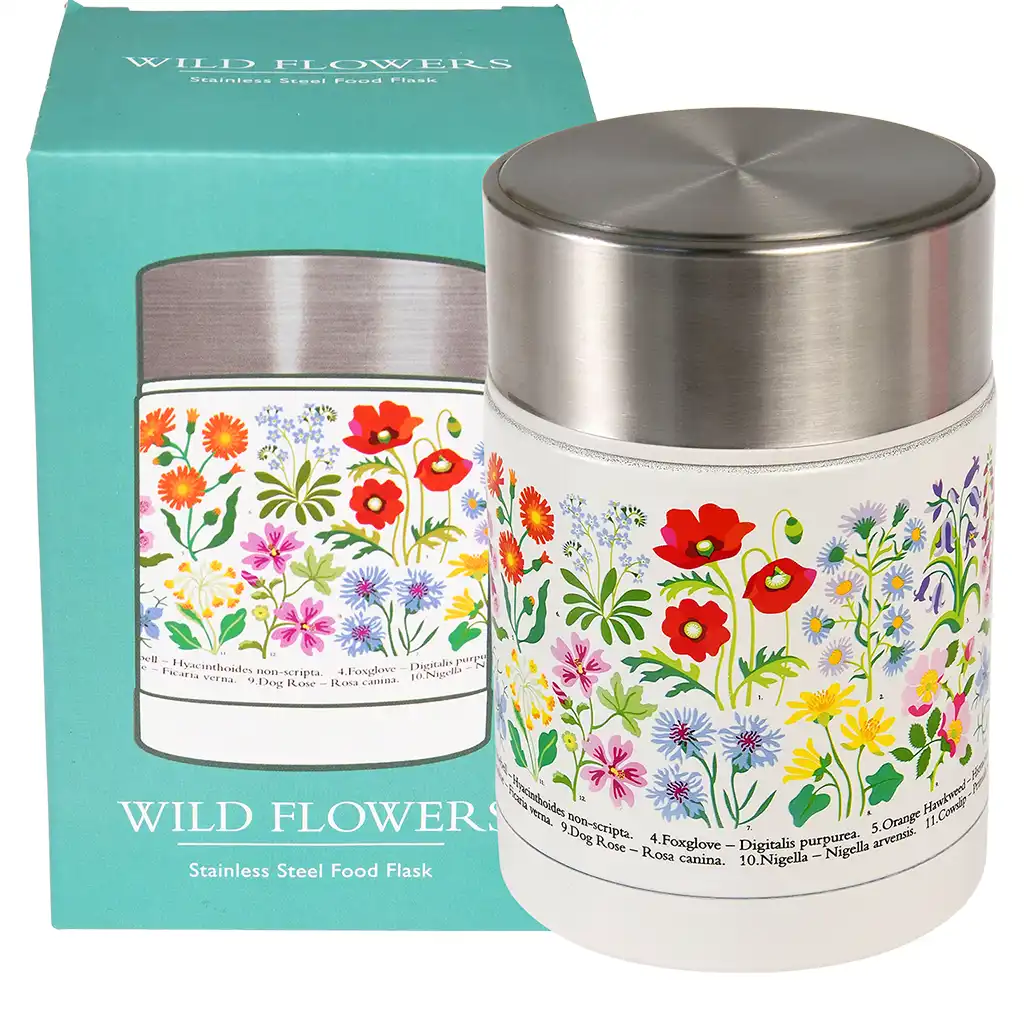 frasco de alimentos de acero inoxidable wild flowers