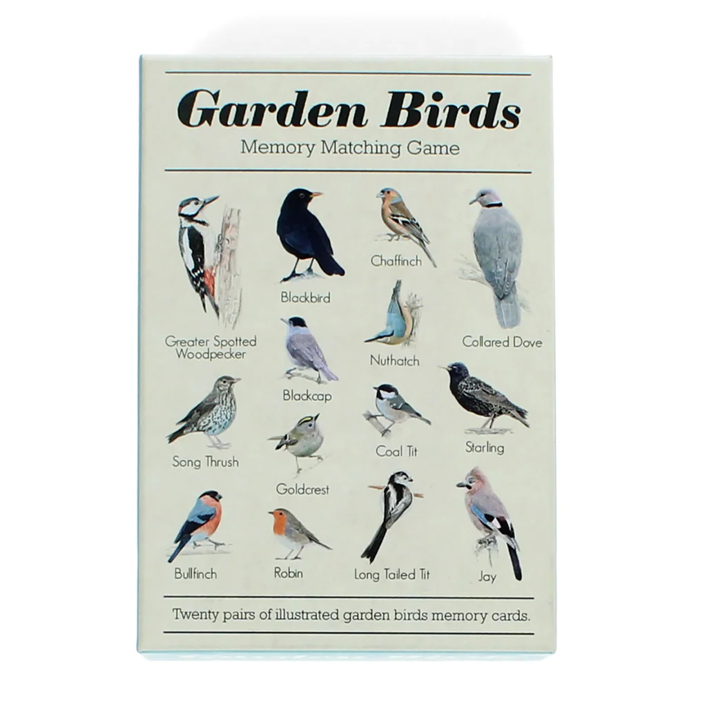 juego de memoria (20 pares) - garden birds