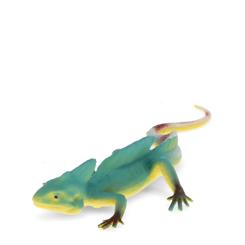 realistic double crown lizard toy