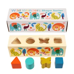 wooden shape sorter - wild wonders wooden shape sorter - wild wonders