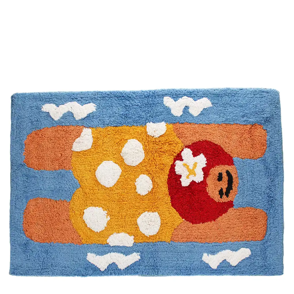 tapis de bain tufté en coton - nageur