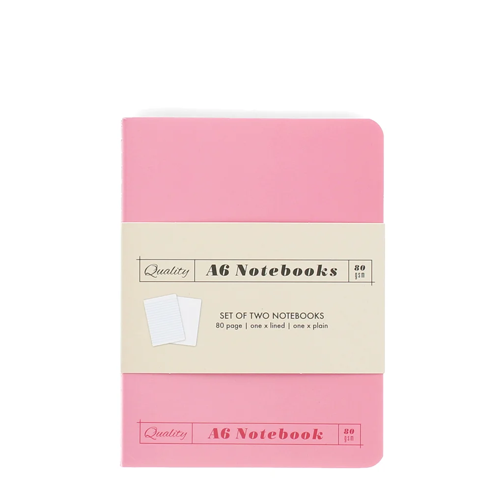 carnets a6 (lot de 2) - roses