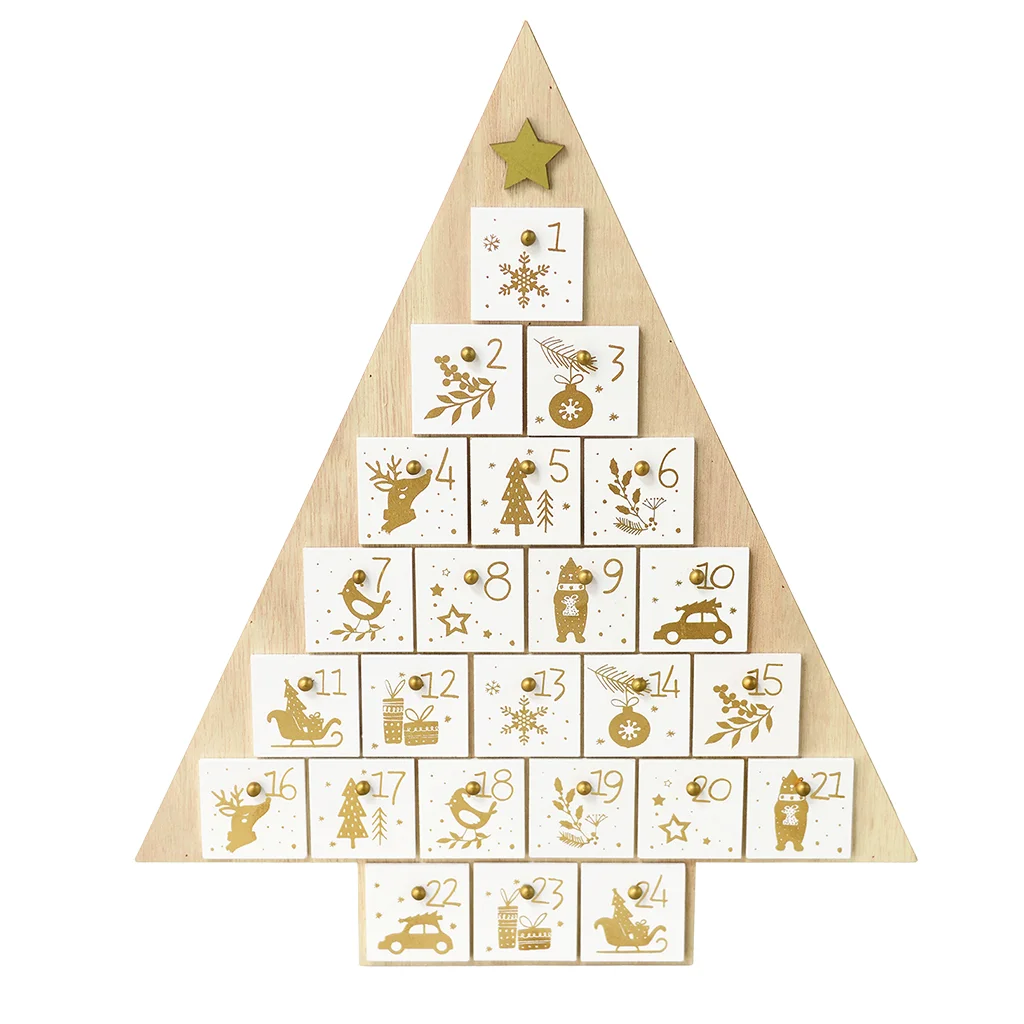 wooden advent calendar - christmas tree